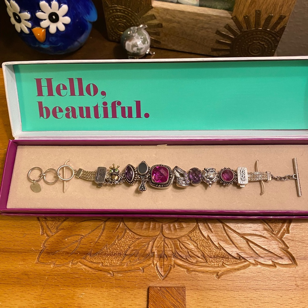 Lori Bonn Happily Ever After Sterling Silver Charm Bracelet 7 to 8 inches